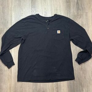 carhartt mens L black henley long sleeve